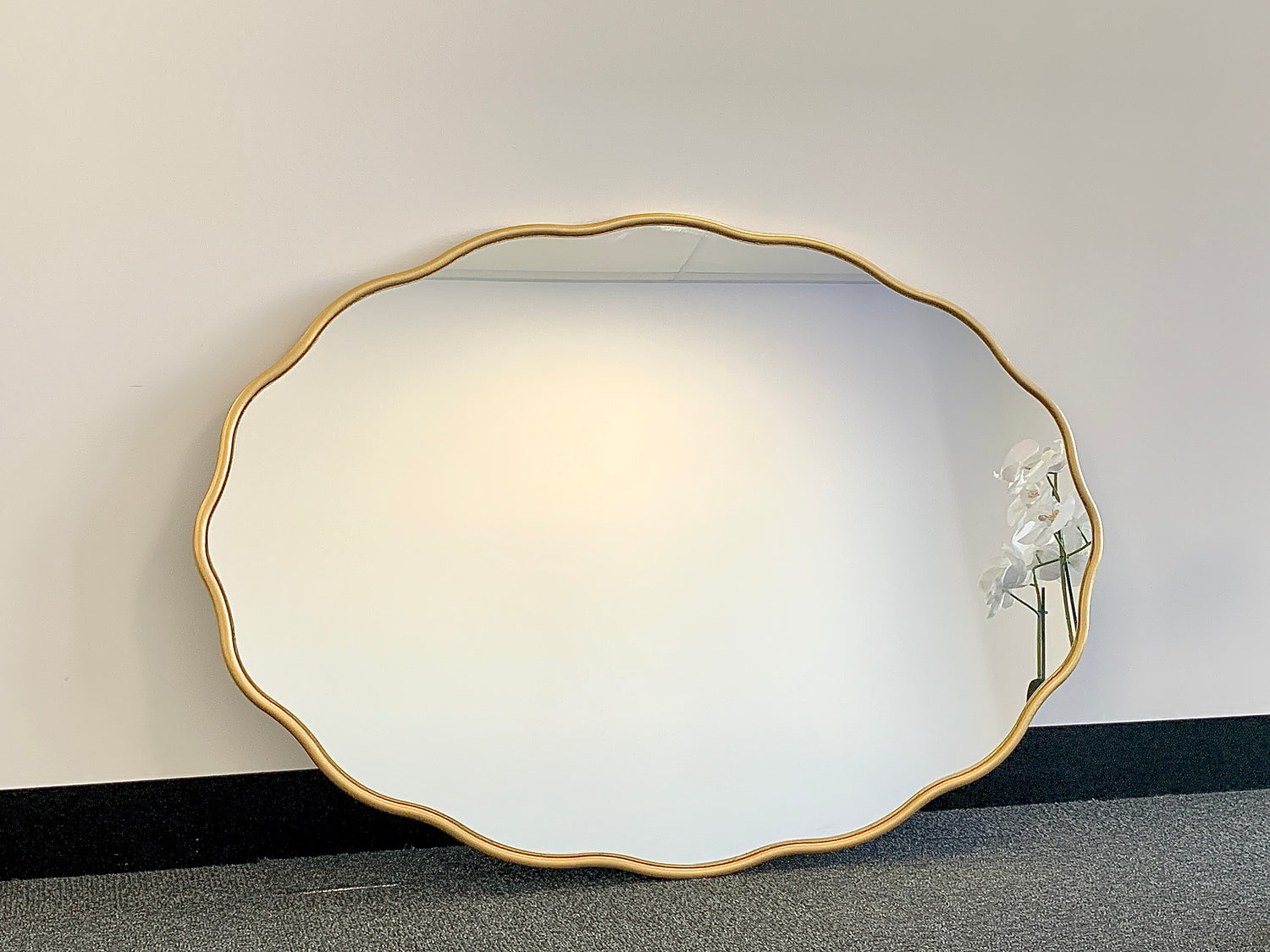 Gold Wavey Oval Mirror 100CM x 70CM