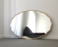 [Free Delivery]Gold Wavey Oval Mirror 100CM x 70CM