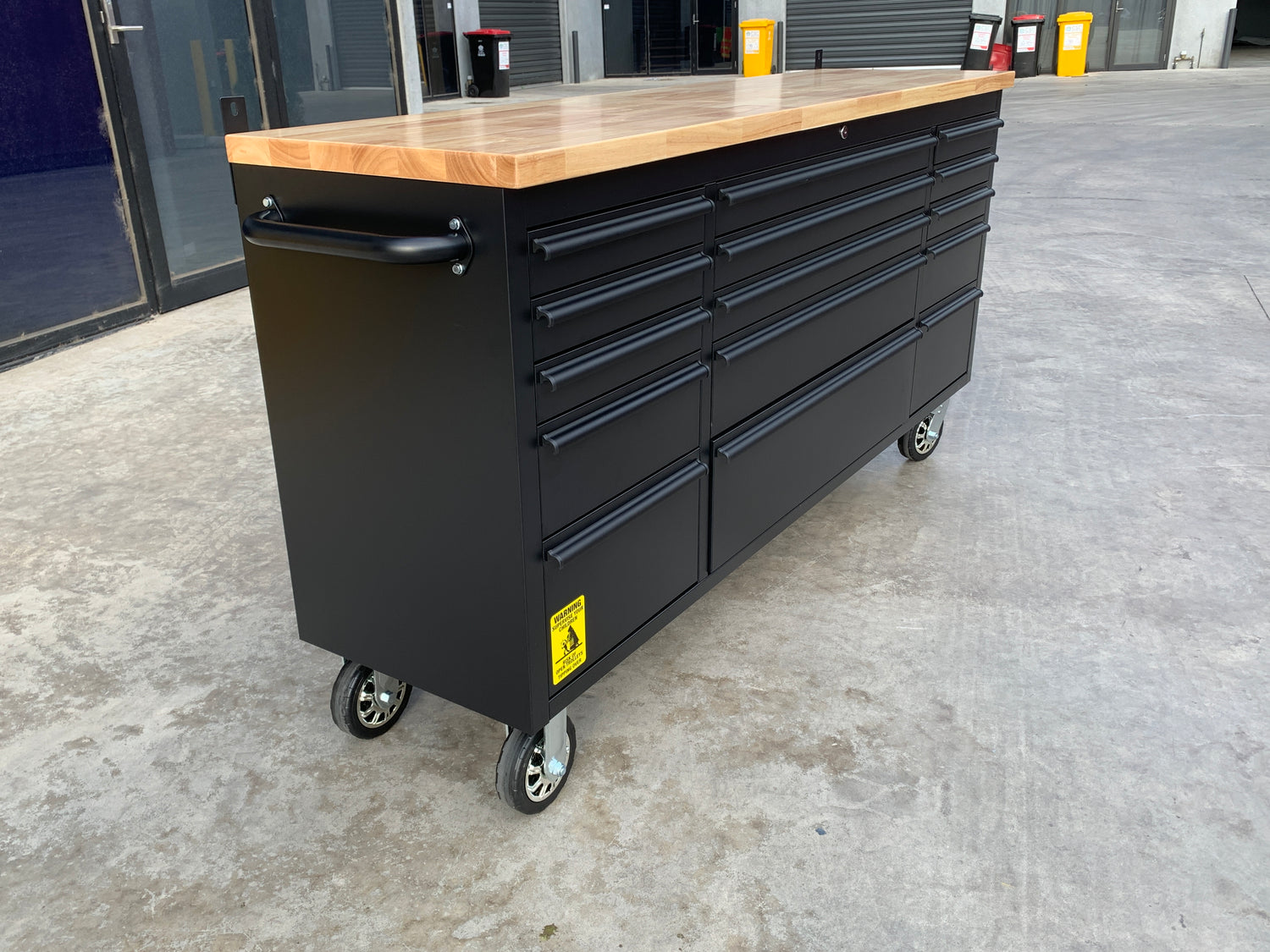 72" 1.8M BLACK WORKBENCH TOOL TROLLEY Garage Storage